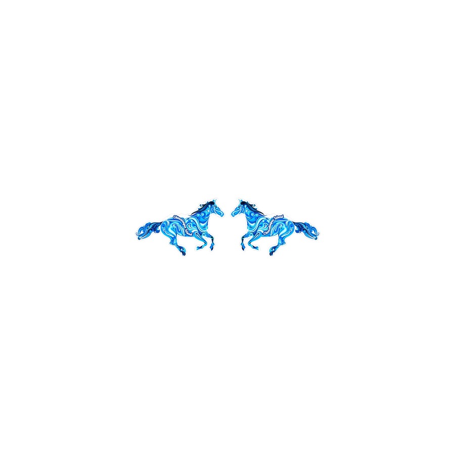 CI SWIRL HORSE BLUE EPOXY DIE CUT KEYRING