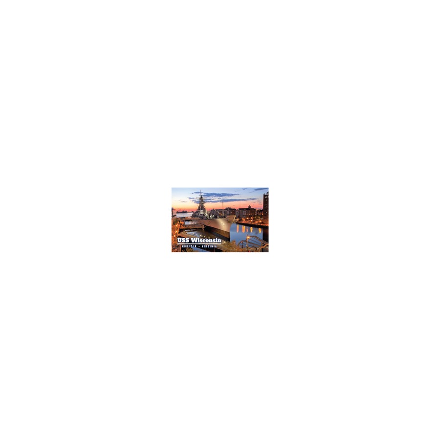 USS WISCONSIN NORFOLK VA (NIGHT TIME) PHOTO MAGNET