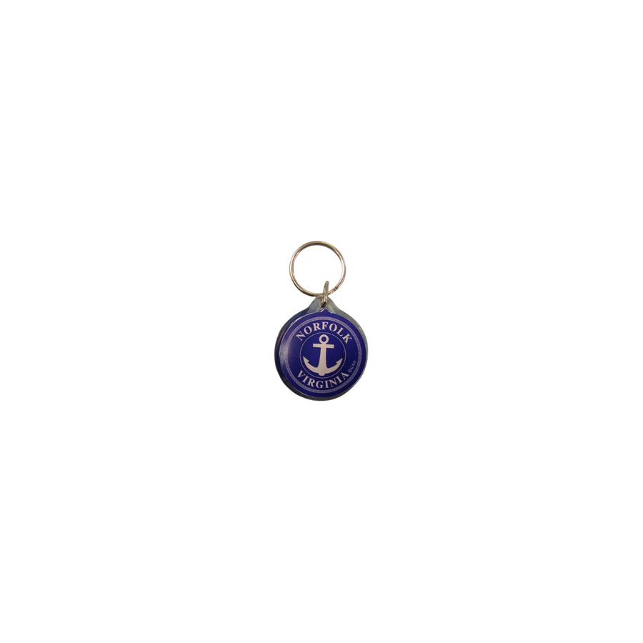 [34195] LUCITE CIRCLE KEYRING NORFOLK ANCHOR 822415341956