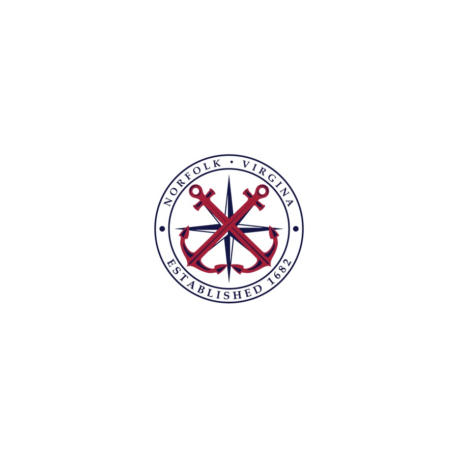 [34715] TAC PIN NORFOLK CROSS ANCHORS RED WHITE BLUE
