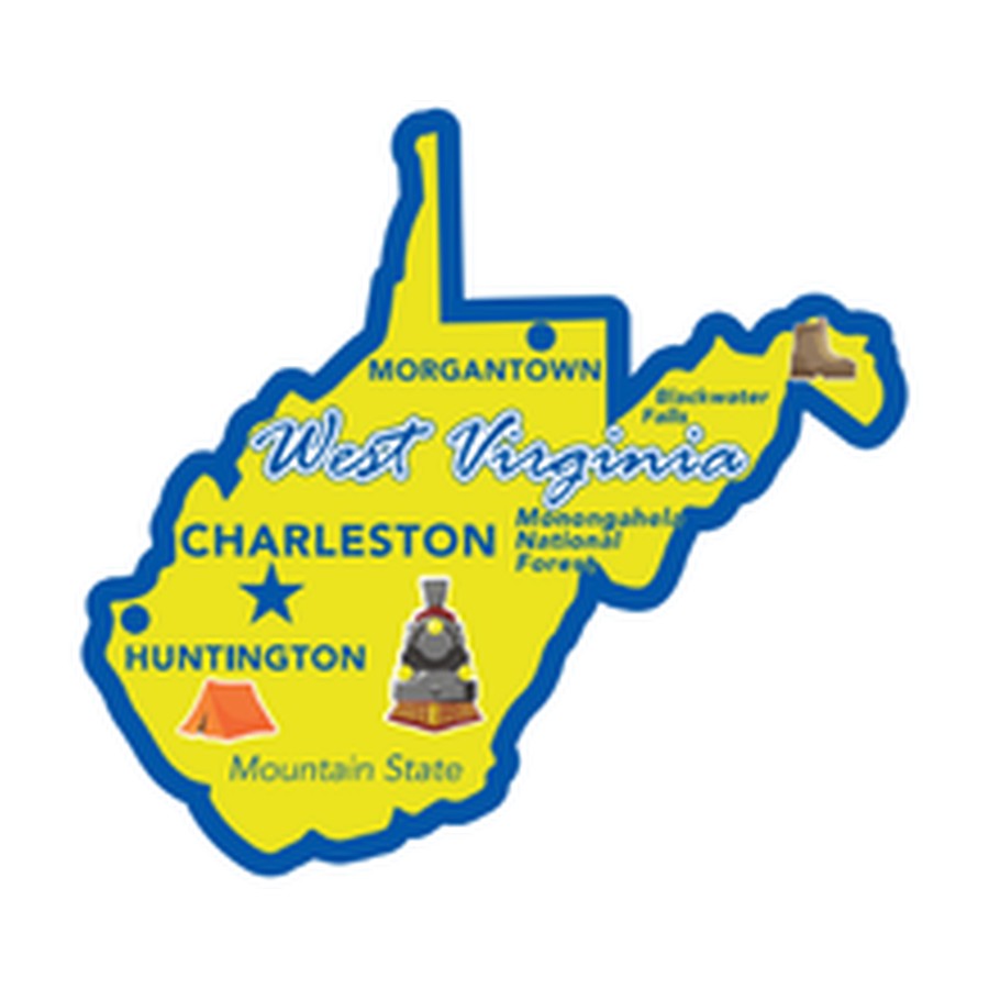 WV - FOIL DECO STATE MAGNET WEST VIRGINIA  OUTLINE