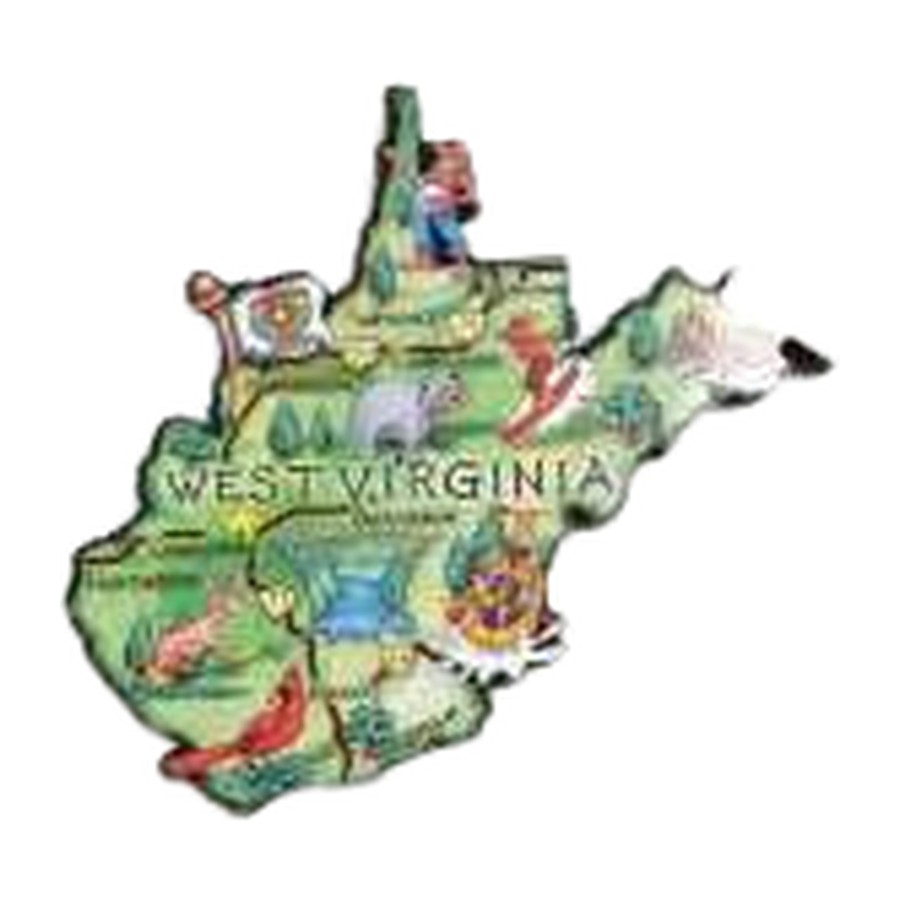 [42604] FOIL STATE OUTLINE MAGNET WV COLLAGE WEST VIRGINIA THICK