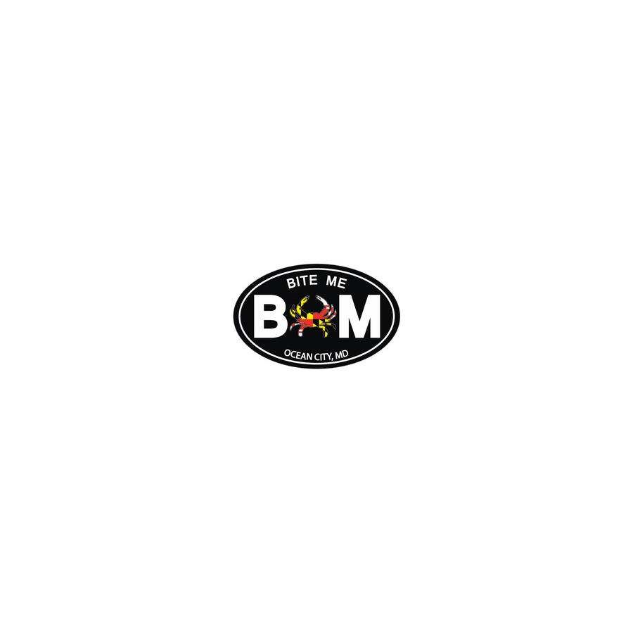 OVAL STICKER MD FLAG BITE ME OCEAN CITY