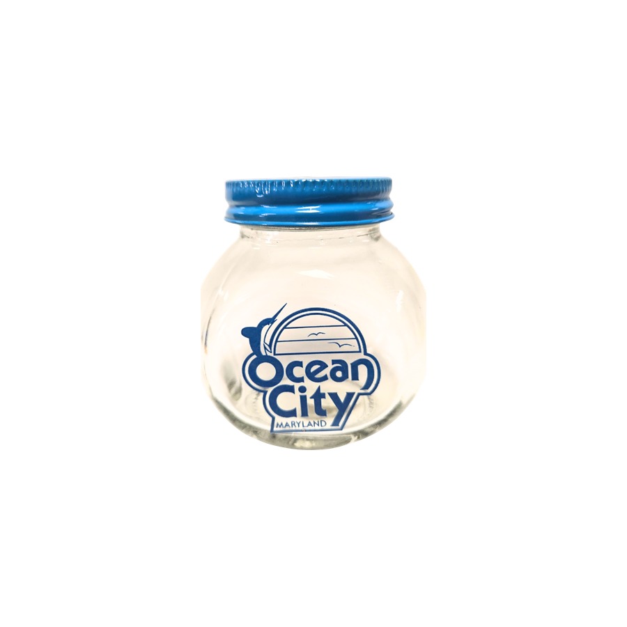 [58011] OC LOGO 3OZ GLASS JAR BLUE