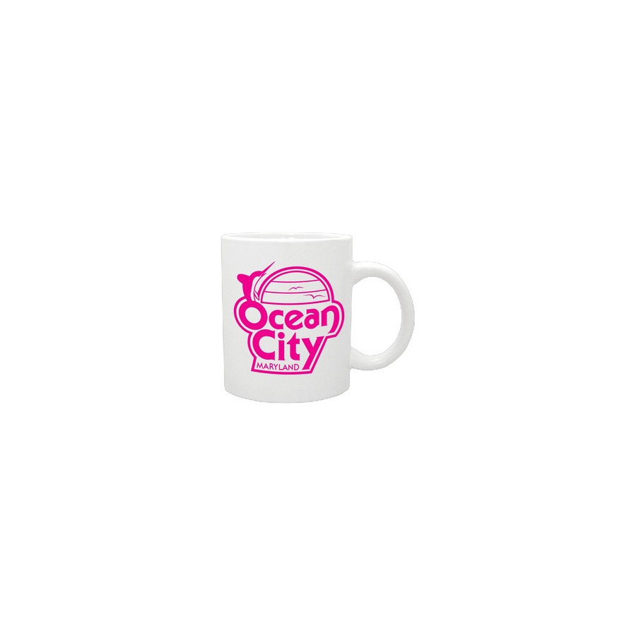 WHITE MUG OC WATERTOWER LOGO (PINK IMPRINT)