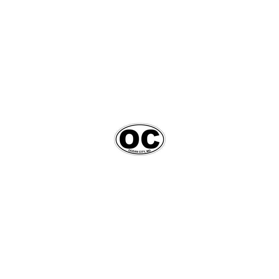 MEDIUM OVAL STICKER OC OCEAN CITY MD 4"