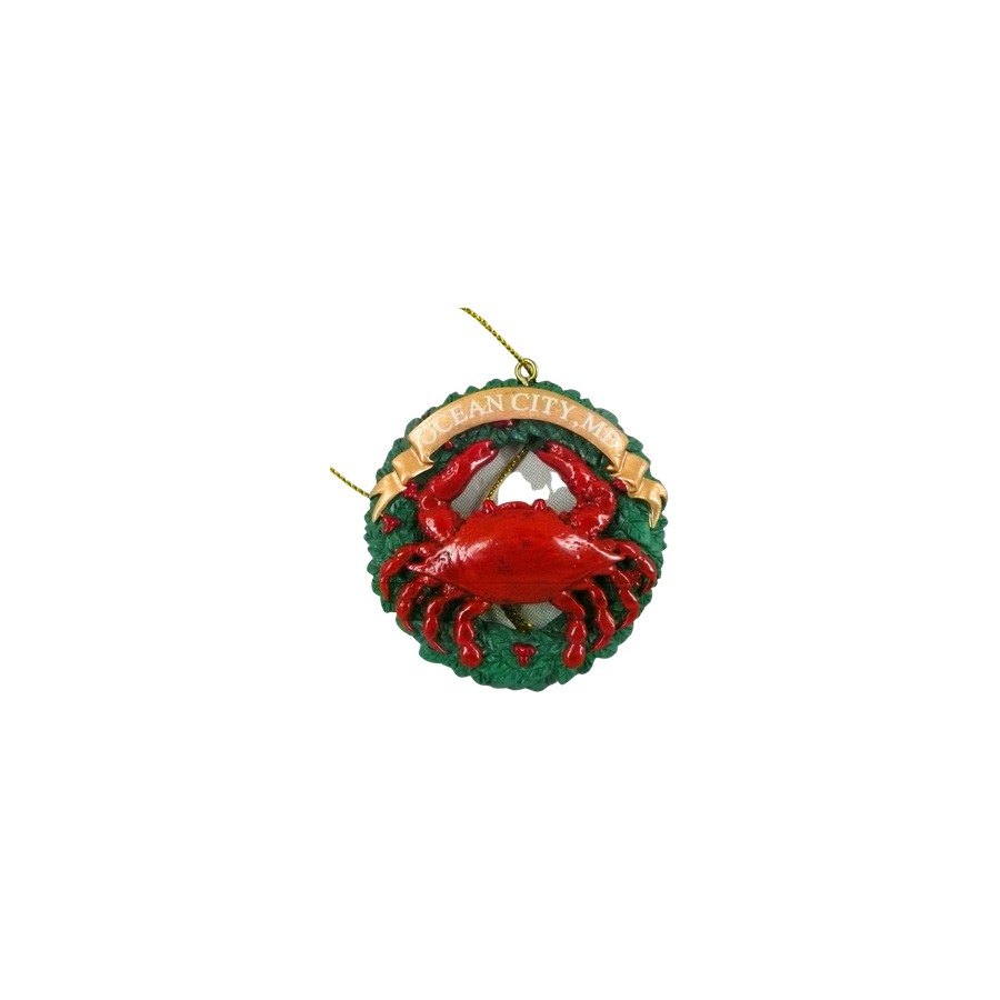 [58117] ORNAMENT RESIN RED CRAB WREATH OCEAN CITY, MD