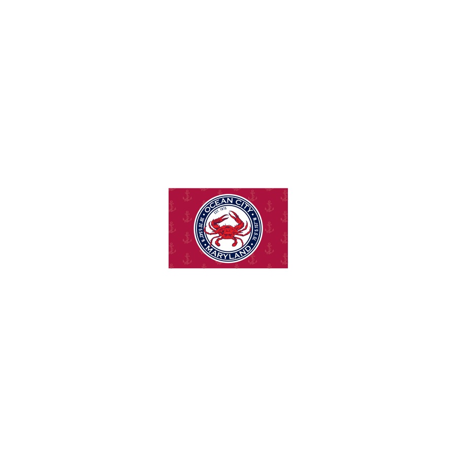 [58118] POSTCARD OC RED CRAB CIRCLE NAVY
