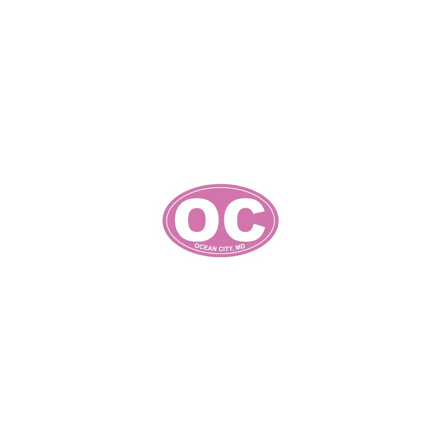 OVAL STKR OC OCEAN CITY PINK