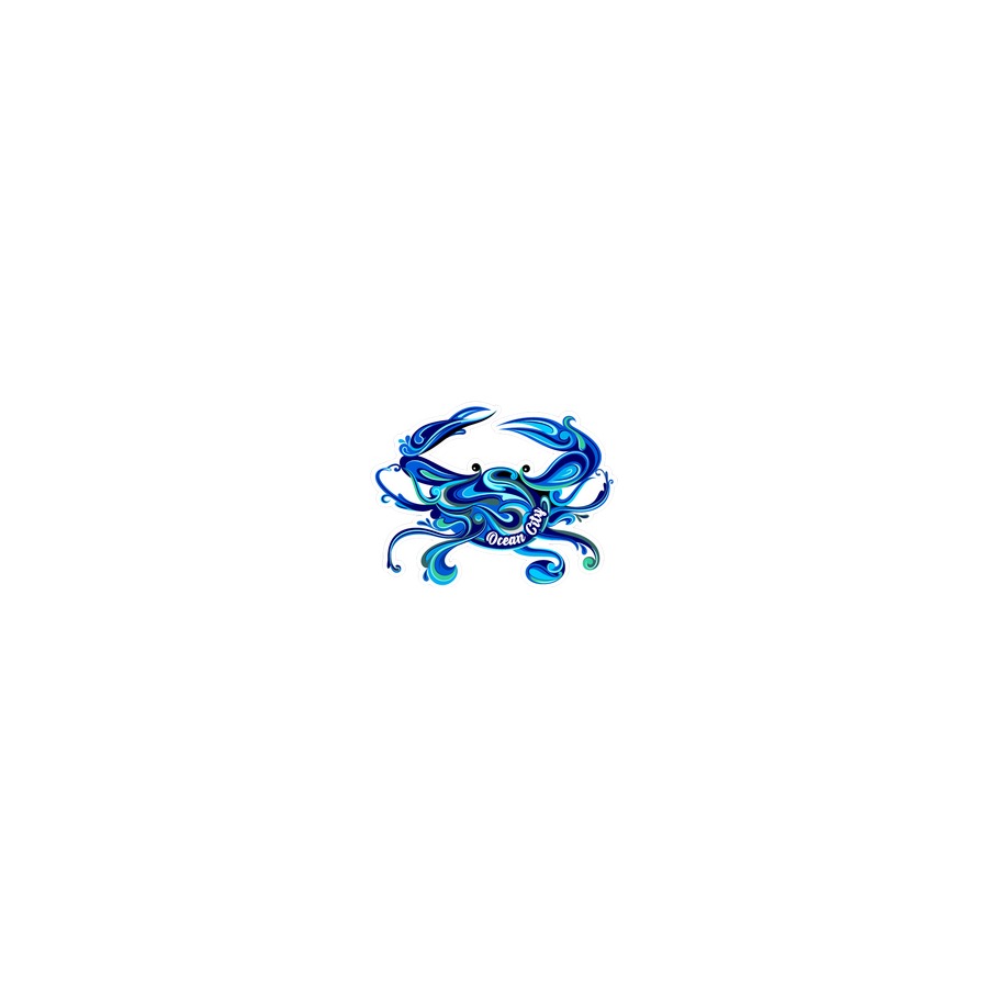 [58295] OC SWIRL CRAB BLUE EPOXY DIE CUT MAGNET