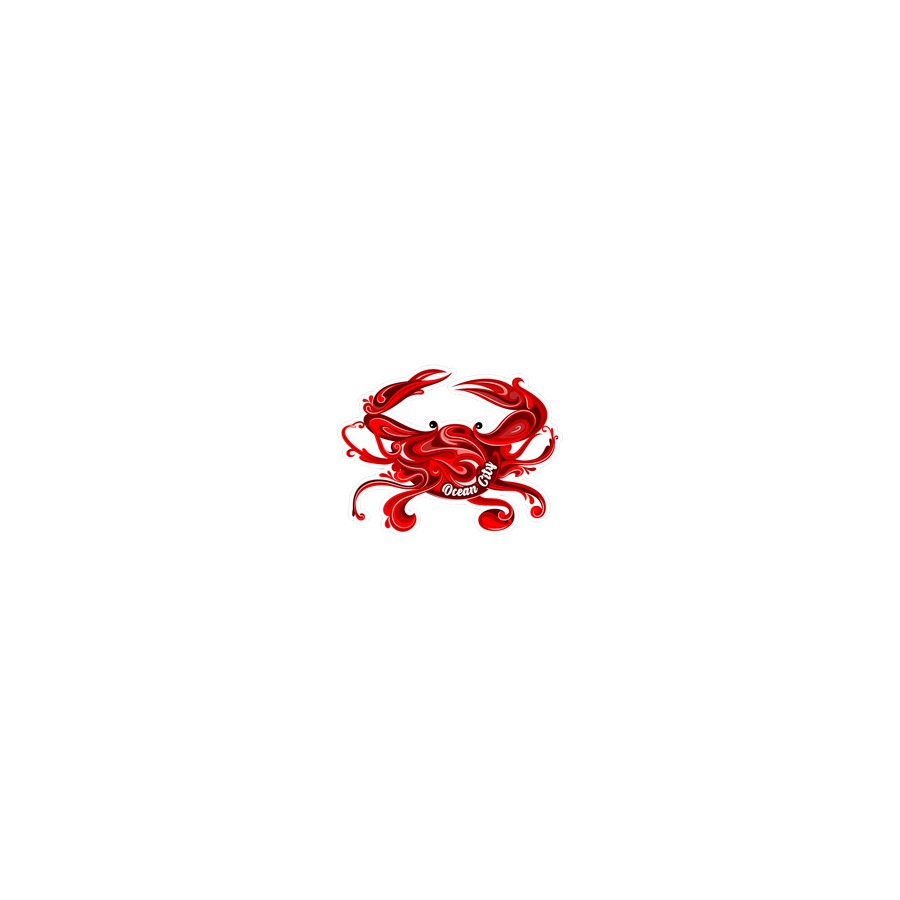 [58296] OC SWIRL CRAB RED EPOXY DIE CUT MAGNET