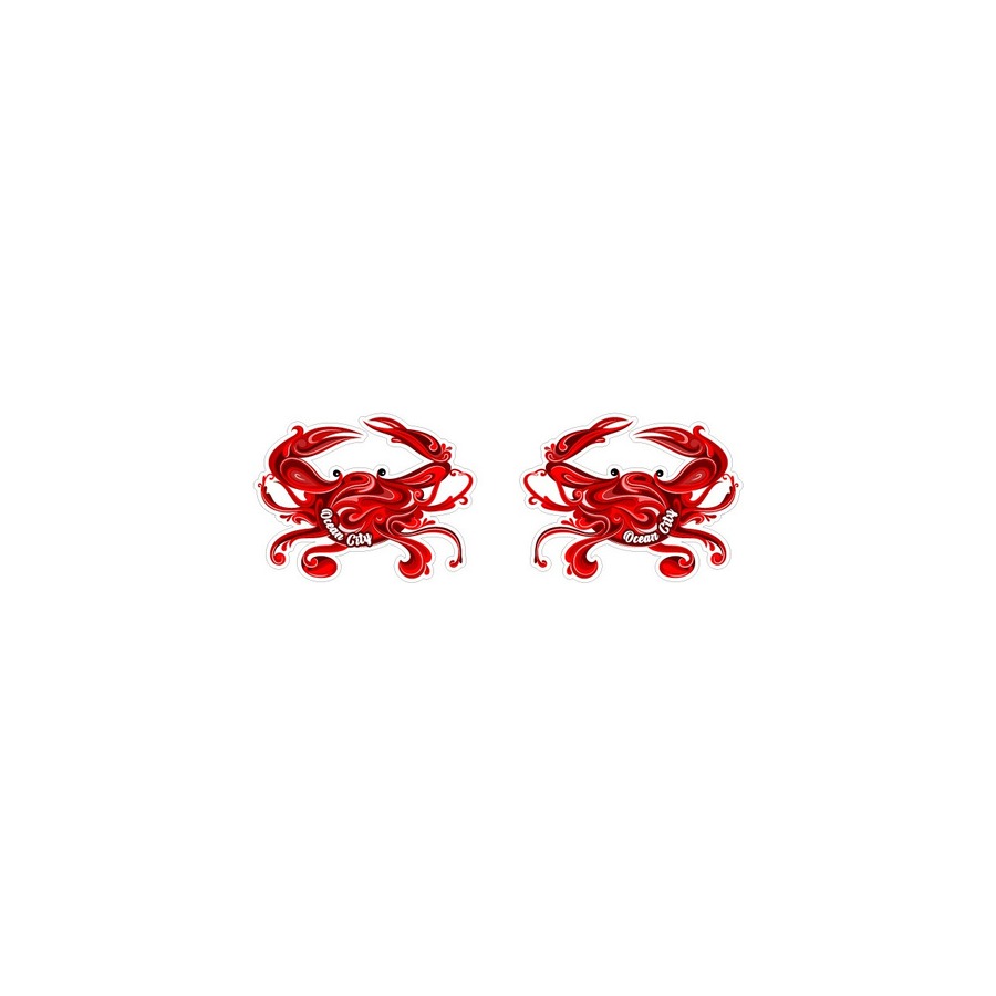 [58298] OC SWIRL RED CRAB EPOXY DIE CUT KEYRING