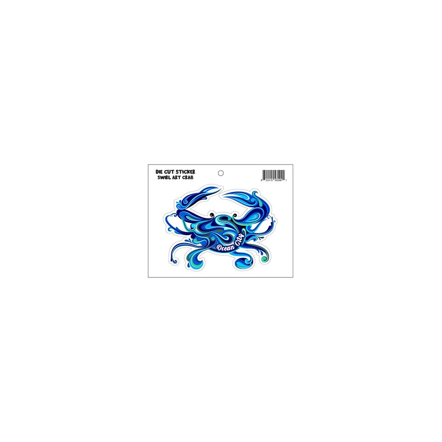 OC SWIRL CRAB BLUE DIE CUT STICKER FULL COLOR