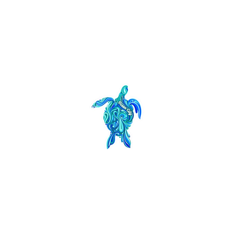 OC SWIRL TURTLE TEAL EPOXY DIE CUT MAGNET