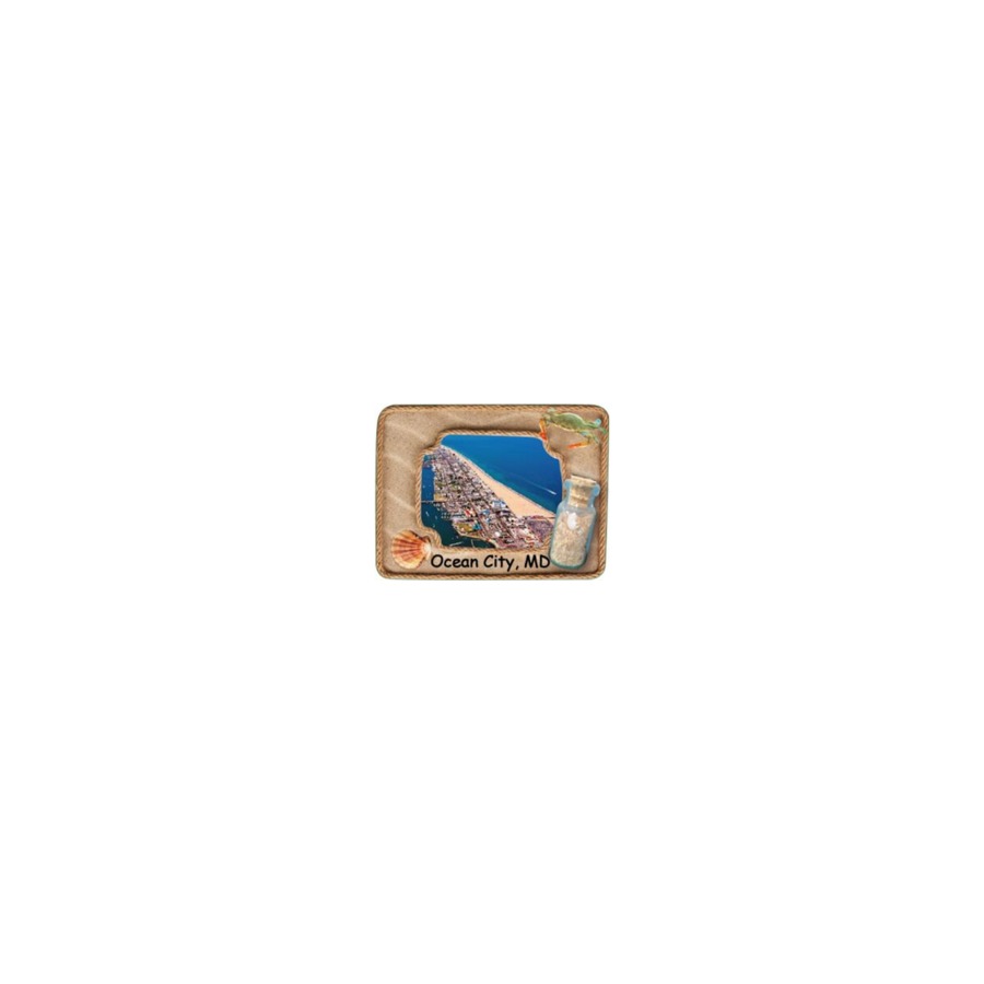 [58333] OC OCEAN CITY AERIAL W/ SAND BOTTLE EPOXY DECO MAGNET
