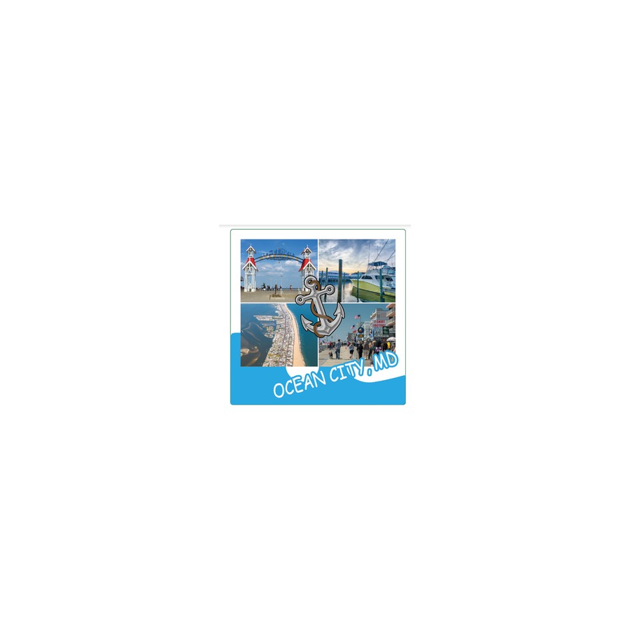 OC OCEAN CITY SQUARE ANCHOR 2-LEVEL DECO MAGNET