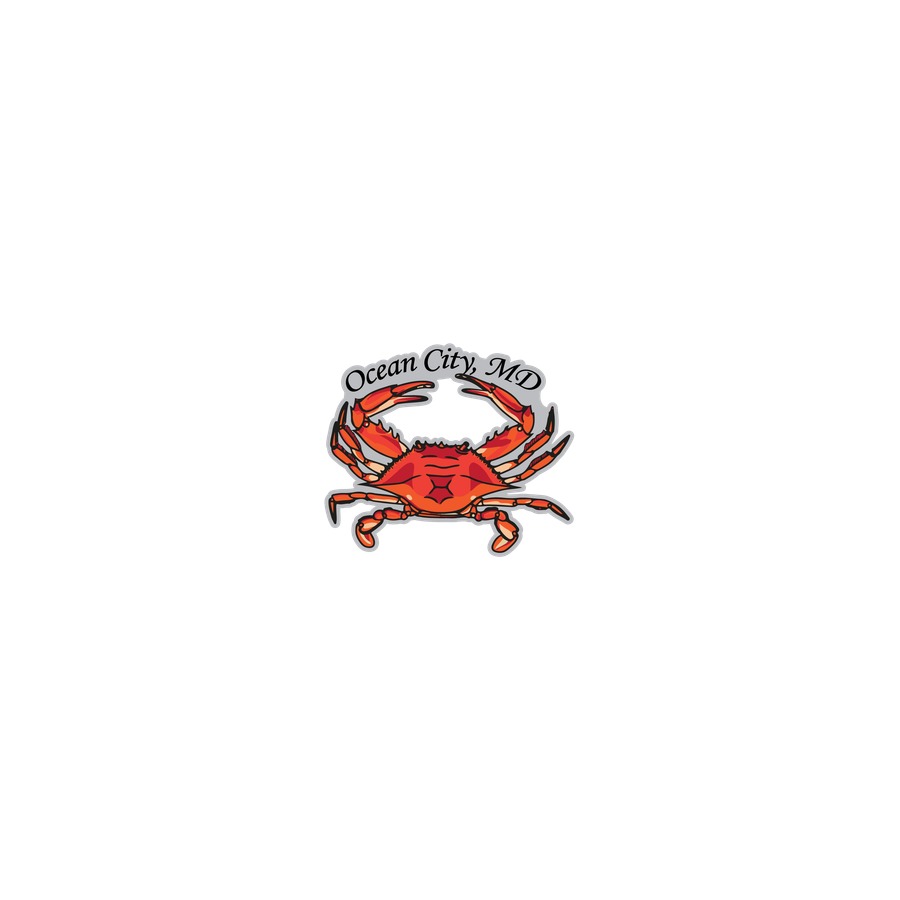 [58337] OC OCEAN CITY RED CRAB FOIL DECO MAGNET
