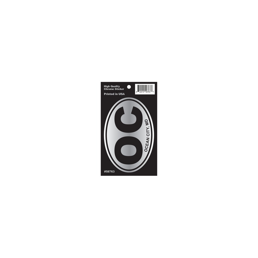 HANGING OVAL CHROME STICKER OC MD