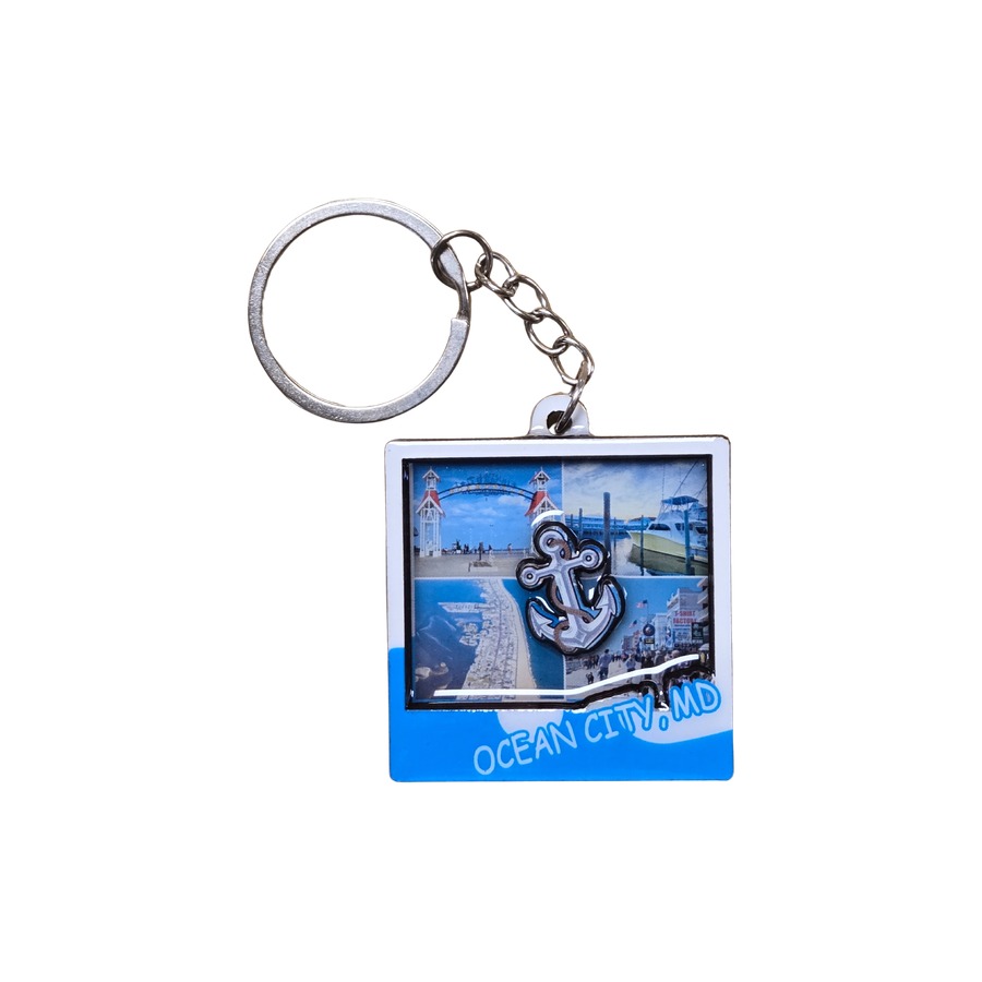 [58817] OC OCEAN CITY SQUARE ANCHOR 2-LEVEL DECO KEYRING