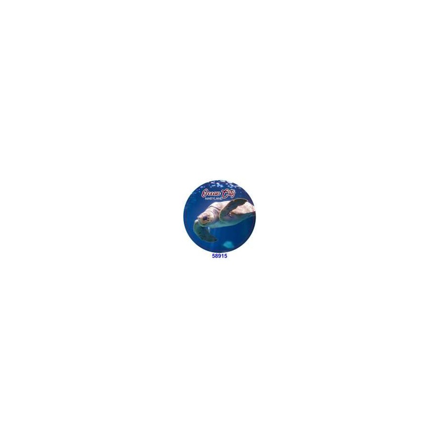 [58915] TURTLE OCEAN CITY MD ROUND MAGNET EPOXY