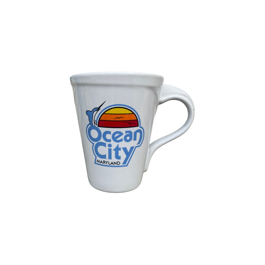 15oz PLUME HANDLE WHITE MUG OC WATER TOWER LOGO