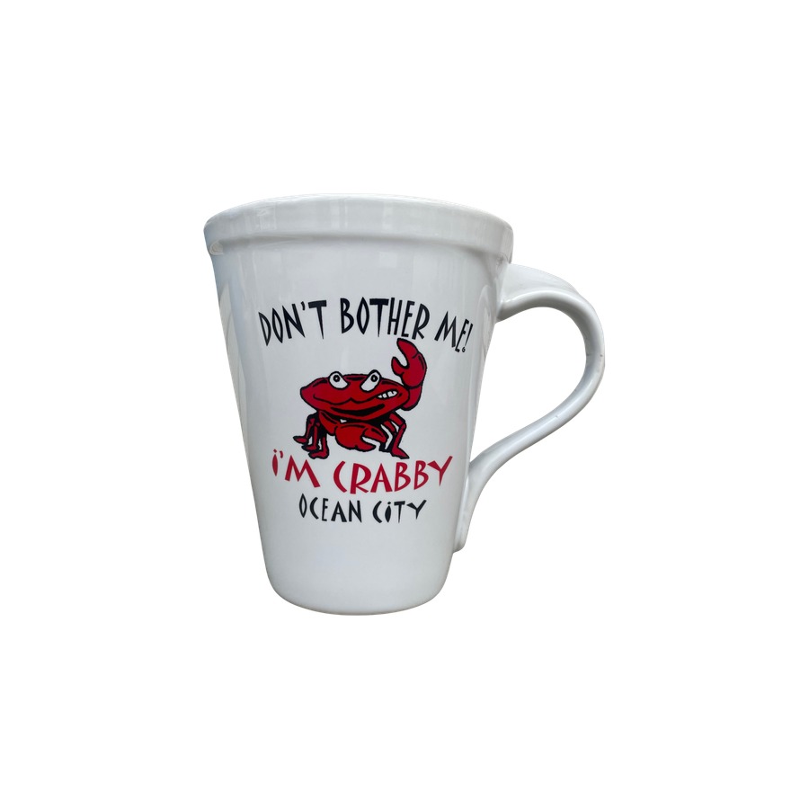 15oz PLUME HANDLE WHITE MUG OC DON'T BOTHER ME I'M CRABBY