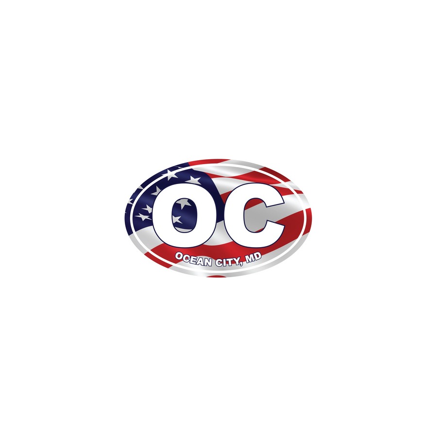 OC WAVING USA FLAG OVAL CAR MAGNET W/ BAG