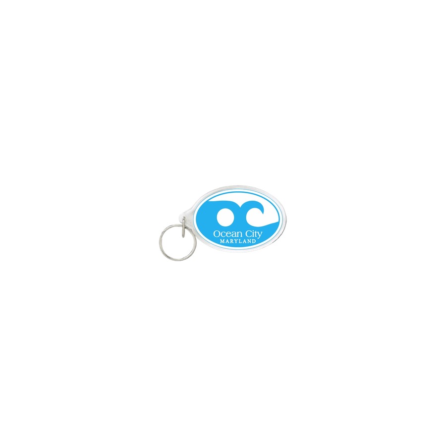 KEYRING LUCITE OC MD WAVE OVAL