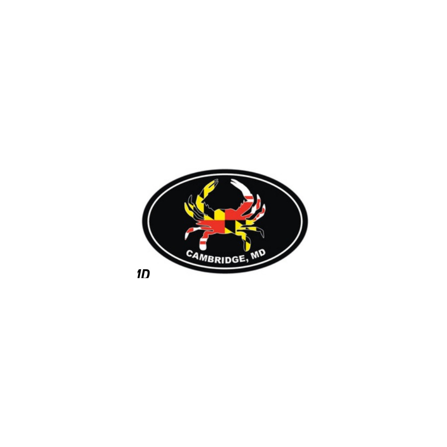 OVAL STICKER CRAB FLAG CAMBRIDGE, MD (WAS 02812)
