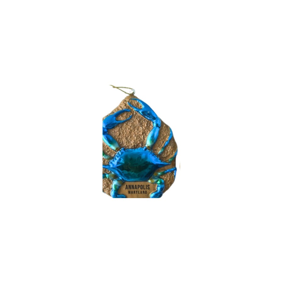 ORNAMENT RESIN METALIC BLUE CRAB SAND ANNAPOLIS MD