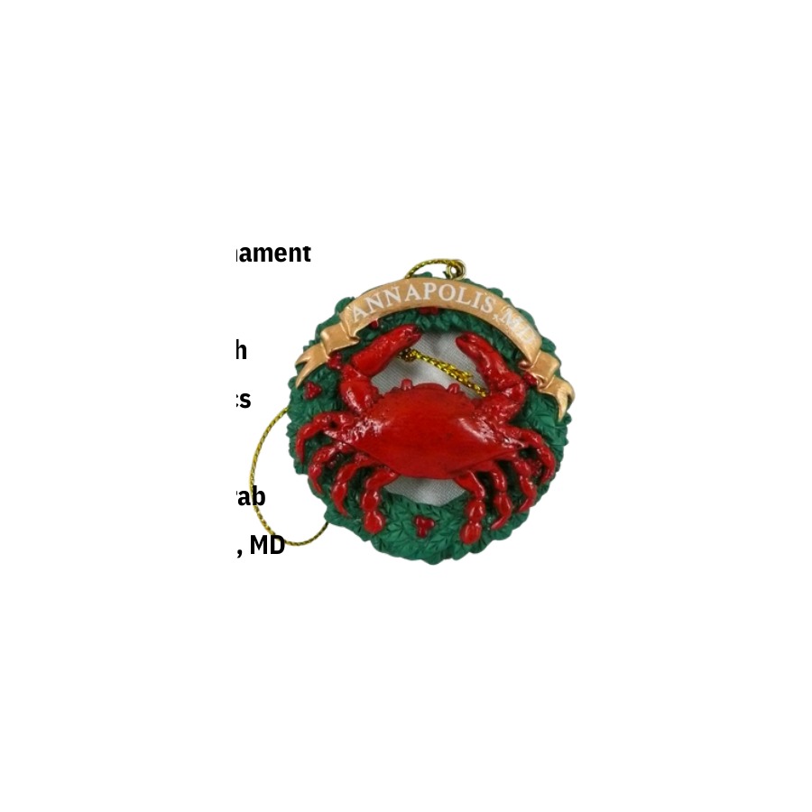 ORNAMENT RESIN RED CRAB WREATH ANNAPOLIS, MD