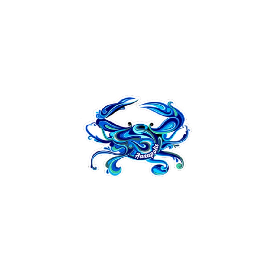 ANNAPOLIS SWIRL CRAB BLUE EPOXY DIE CUT MAGNET