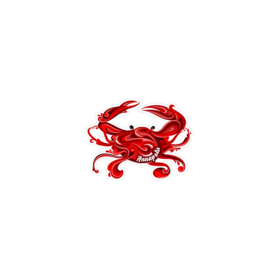 ANNAPOLIS SWIRL CRAB RED EPOXY DIE CUT MAGNET
