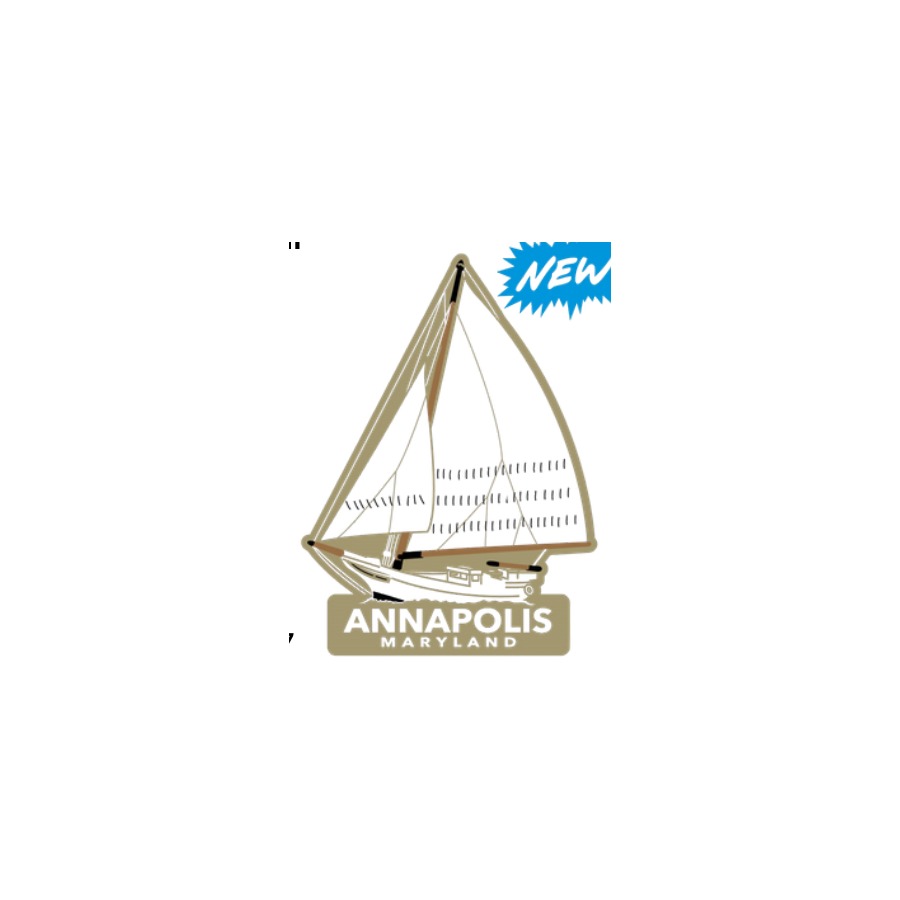 TAC PIN ANNAPOLIS SAILBOAT GOLD LARGE