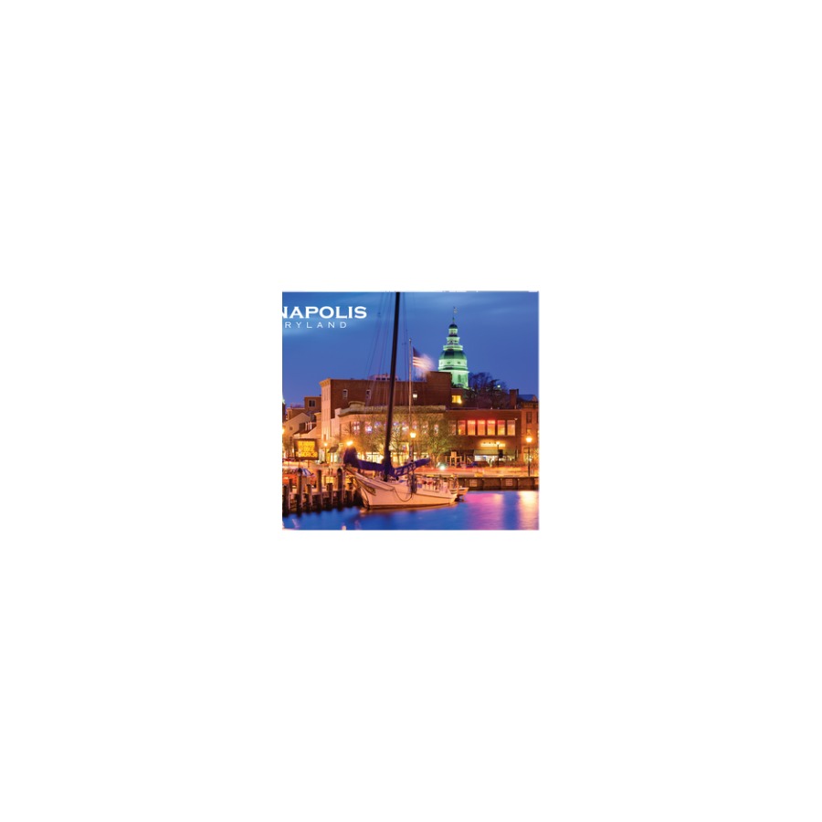 [65617] PVC EMBOSSED MAGNET ANNAPOLIS DOCK NIGHT W/ GOLD HIGHLIGHTS