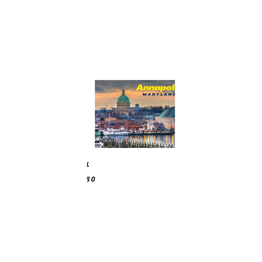 [65618] PVC EMBOSSED MAGNET ANNAPOLIS DOCK NAVAL ACADEMY W/ GOLD HIGHLIGHTS