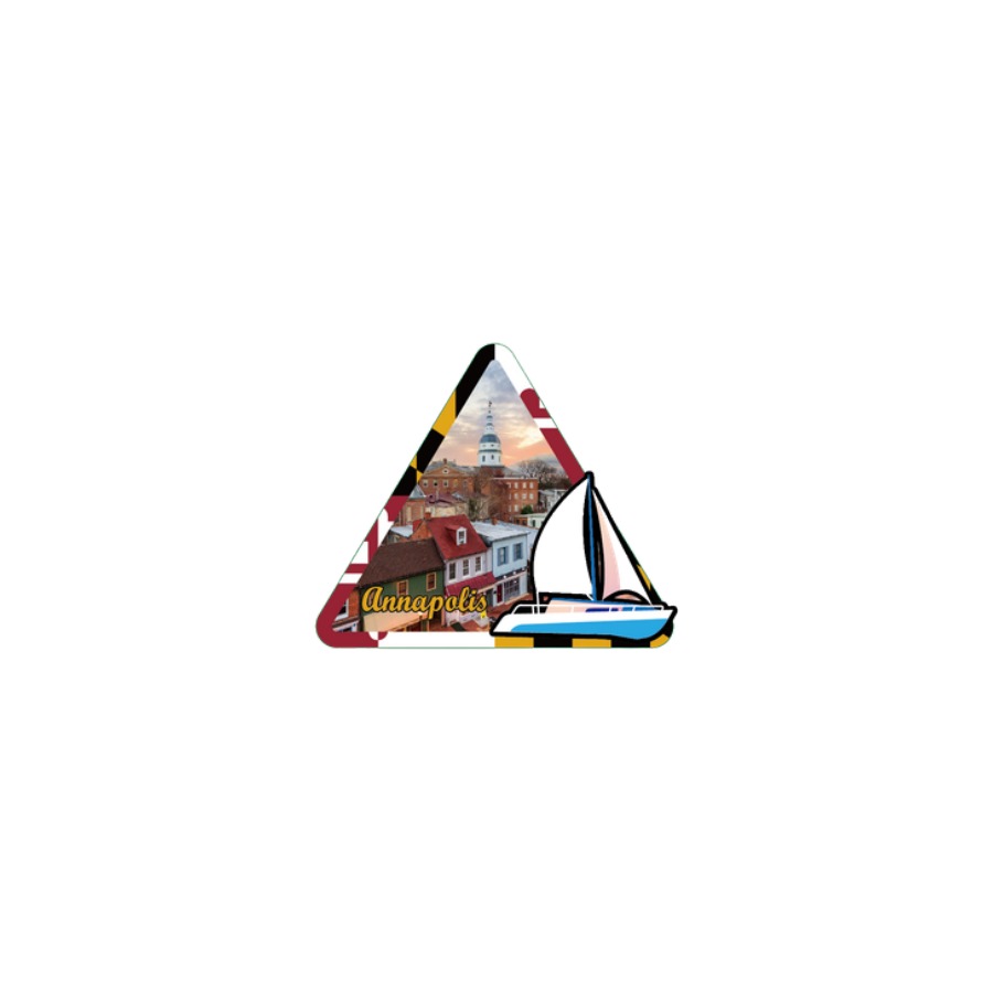 [65620] ANNAPOLIS TRIANGLE SAILBOAT 2-LEVEL DECO MAGNET