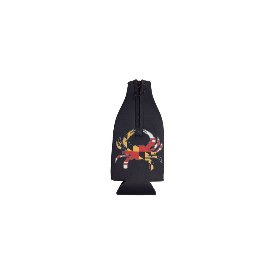BOTTLE COOLER CRAB MD FLAG NEOPRENE BLACK