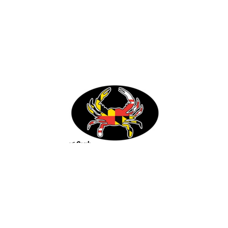 OVAL STICKER MD CRAB FLAG