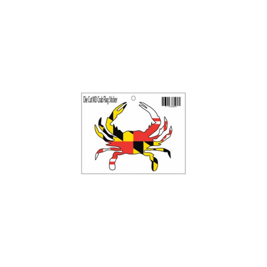 DIE CUT STKR MD CRAB FLAG