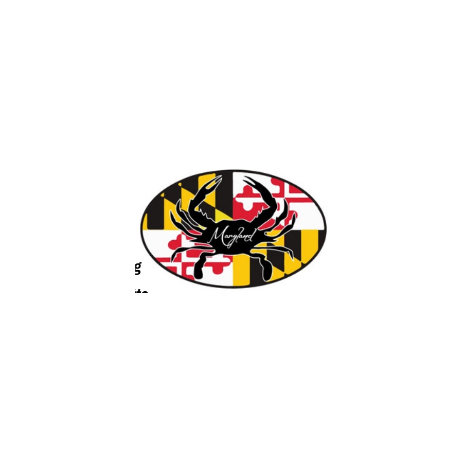 OVAL STICKER MD FLAG SILHOUETTE CRAB