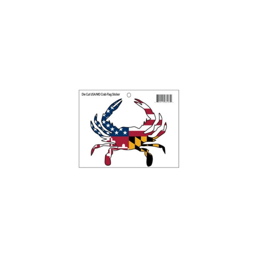 [66183] DIE CUT STKR USA MD CRAB FLAG