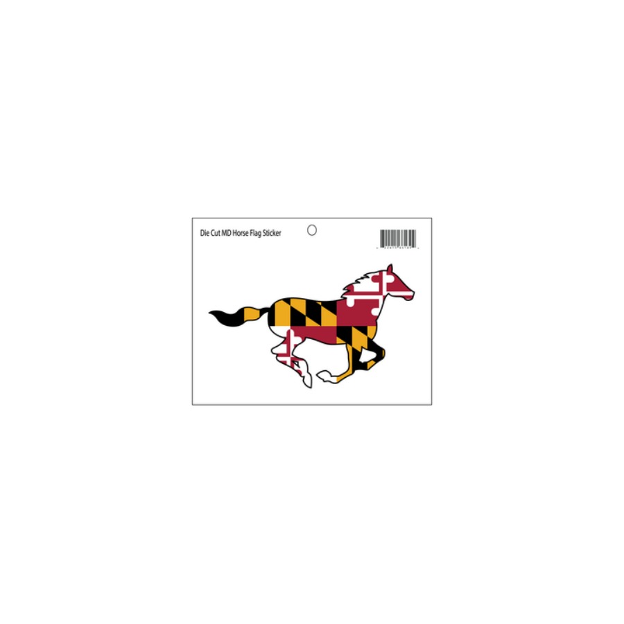 [66189] DIE CUT STICKER MD FLAG HORSE