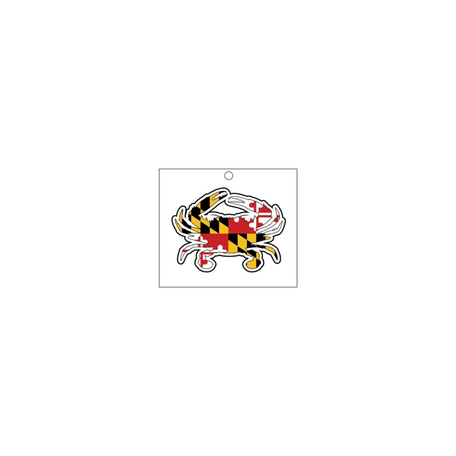 [66213] DIE CUT STKR CRAB MD FLAG 4"