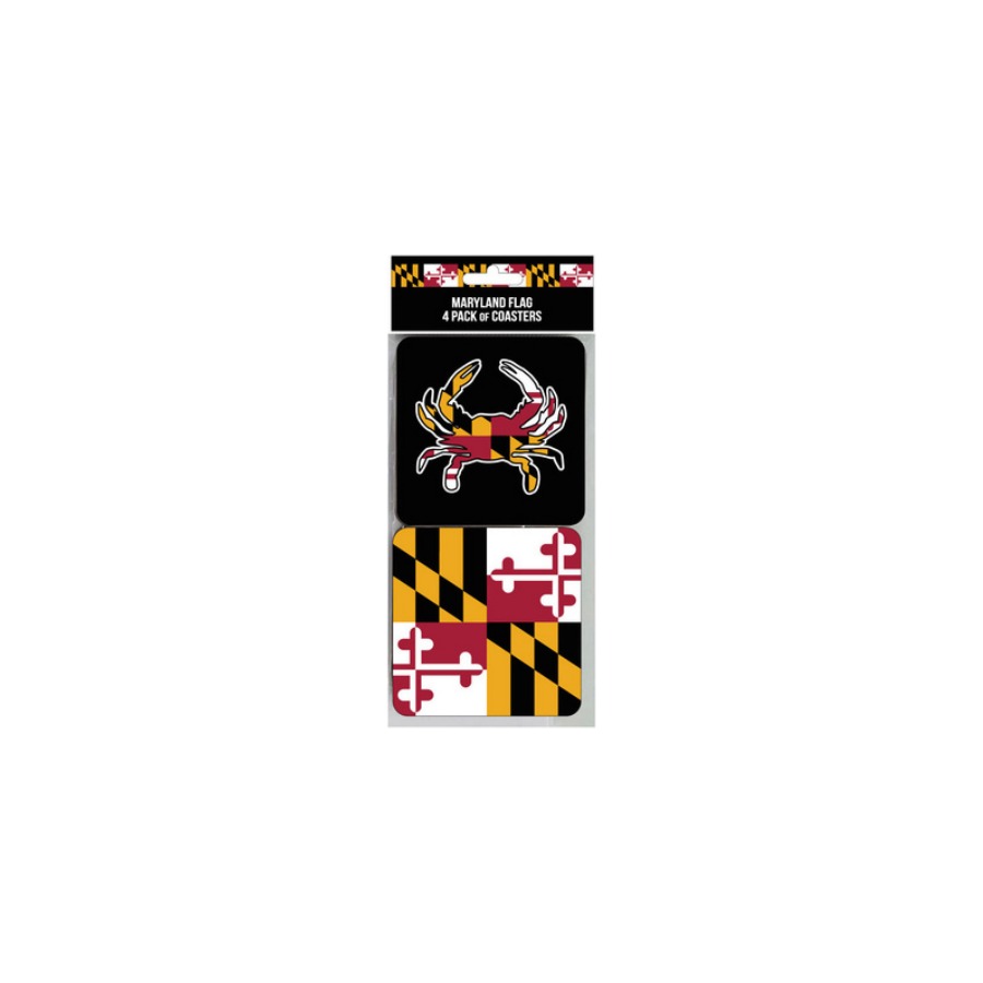 MD FLAG & CRAB 4 PACK COASTERS