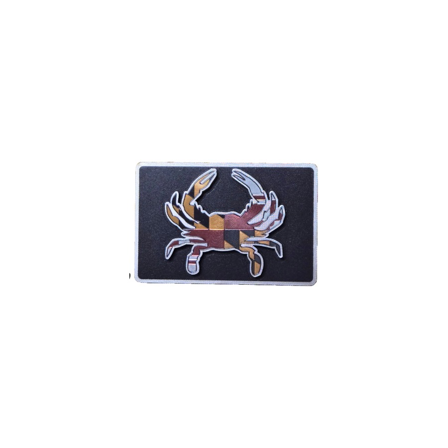 [66239] 2 LEVEL DECOWOOD MAGNET EPOXY FOIL MD CRAB FLAG