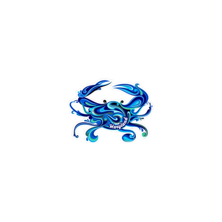MD SWIRL CRAB BLUE EPOXY DIE CUT MAGNET