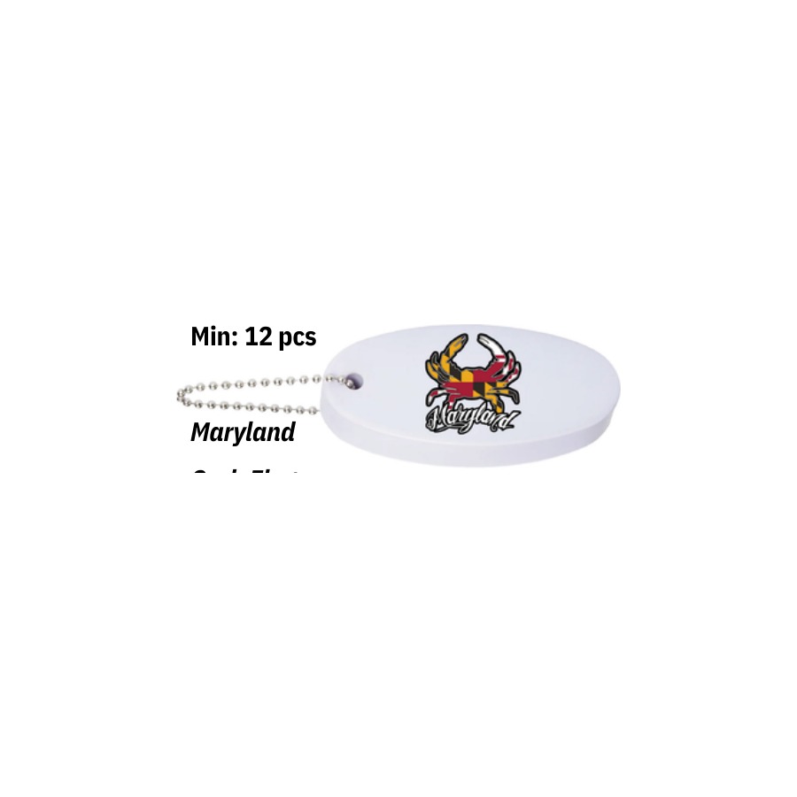 [66313] FOAM FLOATABLE BOAT KEYRING MD CRAB FLAG 2SIDED