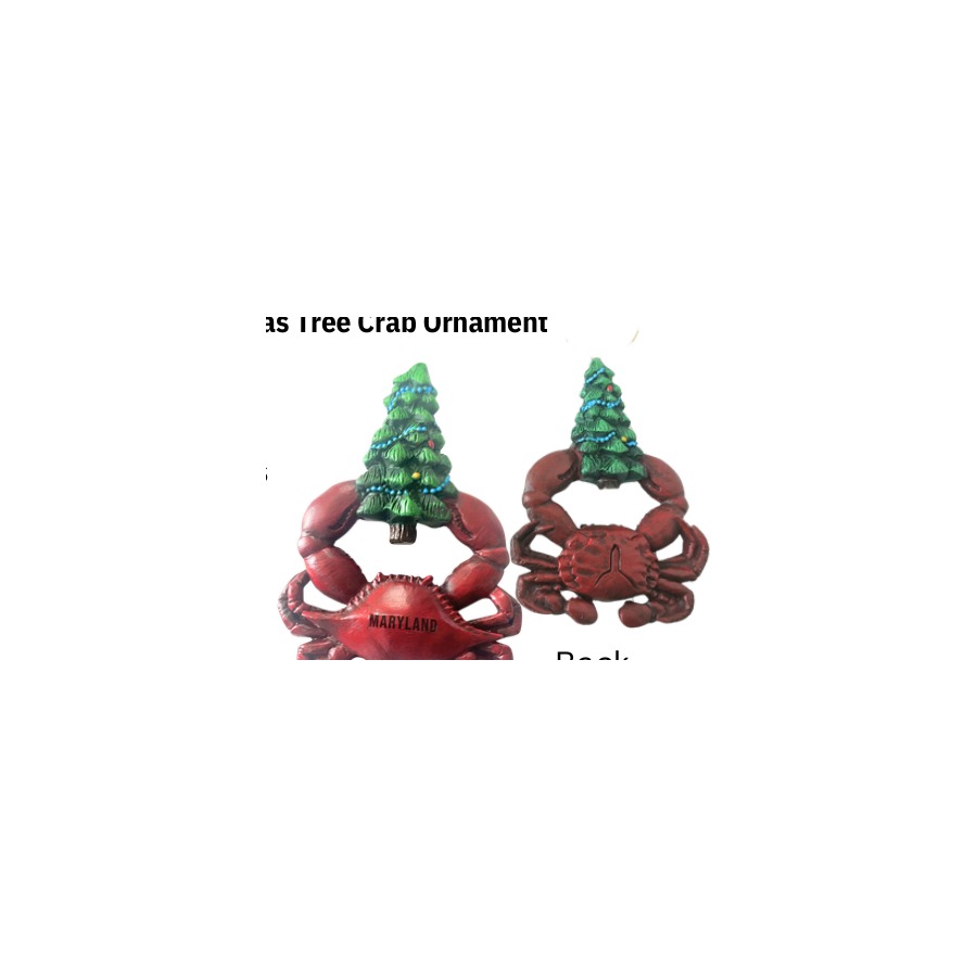 ORNAMENT RESIN RED CRAB CHRISTMAS TREE MARYLAND