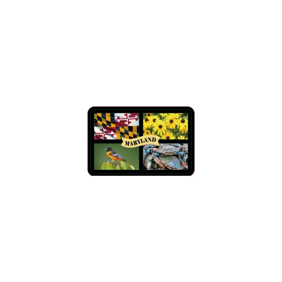 MARYLAND BLACK 4 PICS 2-LEVEL DECO MAGNET